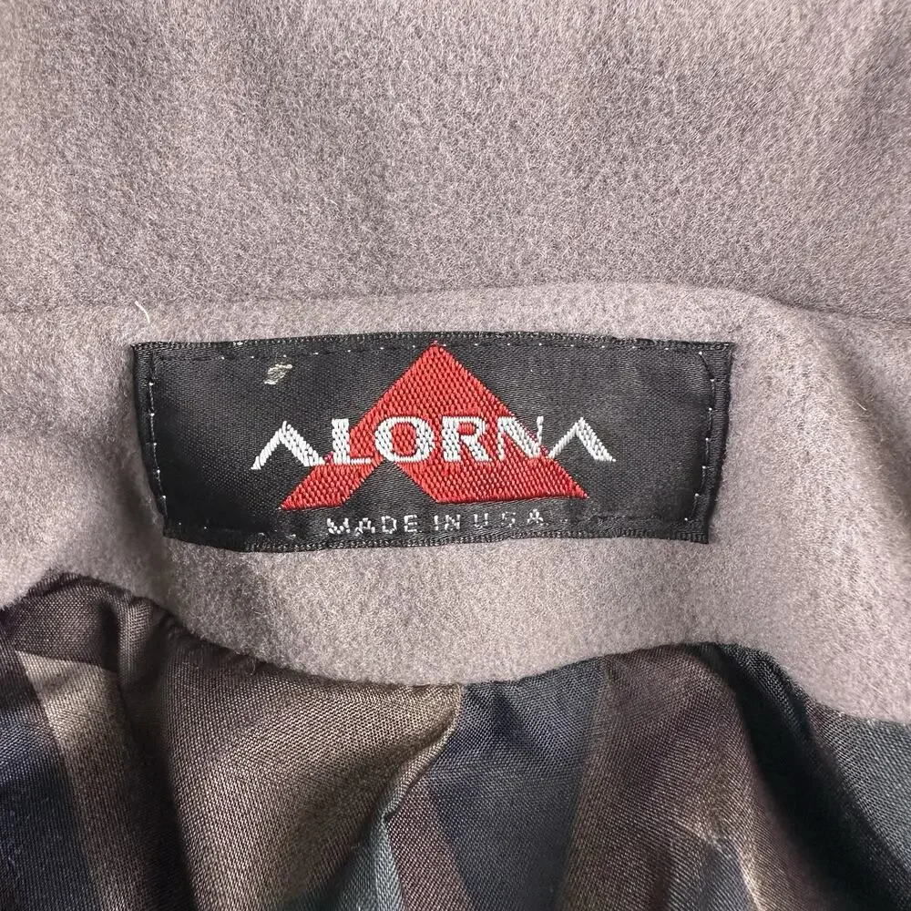 Vintage Alorna 100% Wool Coat Gray Fully Lined Size 10 Button Front &‎ Pockets